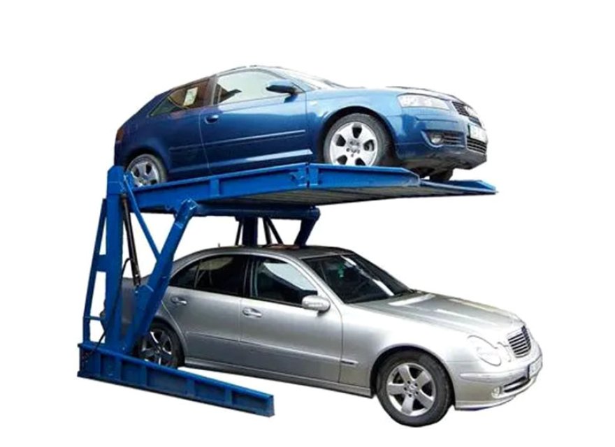 Elevador de estacionamiento inclinable hidráulico mini apilador doble de 2 postes